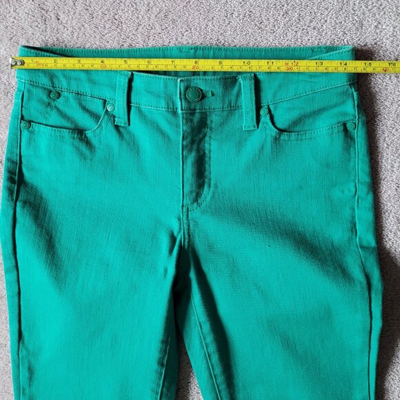 Talbots Flawless Jeans 2P Green Five Pocket Slim Ankle Stretch - Picture 7 of 9